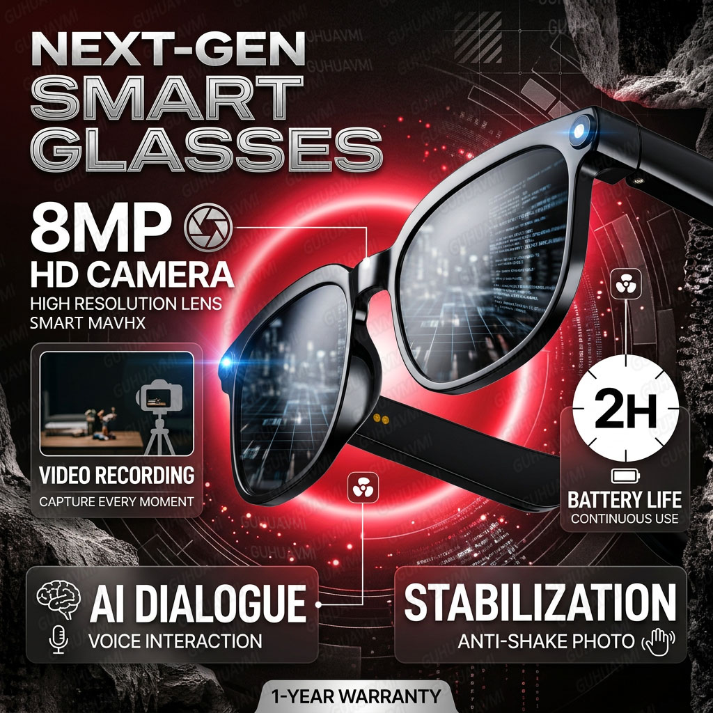 Wireless Smart Camera Glasses  - Audio Music Video ulasan dan harga
