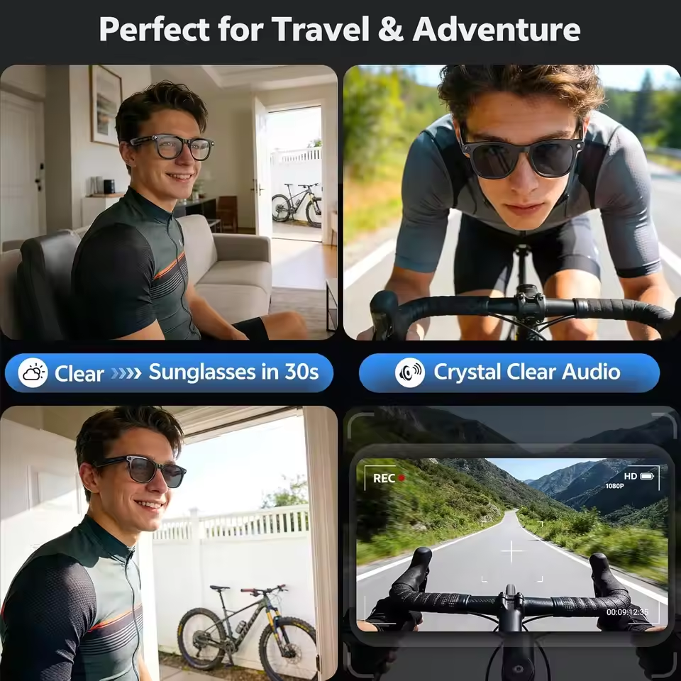 Wireless Smart Camera Glasses  - Audio Music Video ulasan dan harga