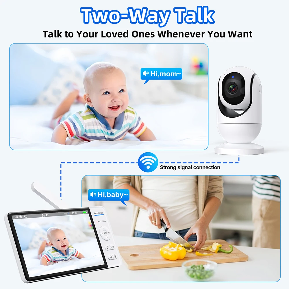 7.0'' Video Baby Monitor 720P  - Audio Music Video ulasan dan harga