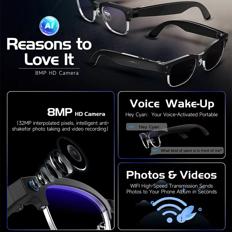 Smart Camera Glasses Photo and - Audio Music Video ulasan dan harga