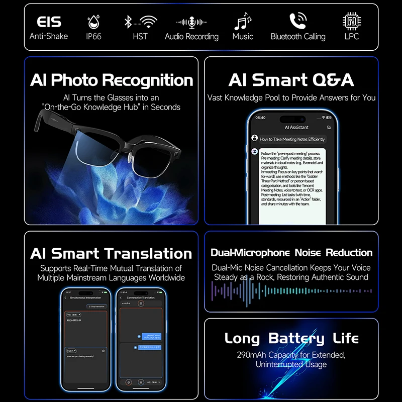 Smart Camera Glasses Photo and - Audio Music Video ulasan dan harga