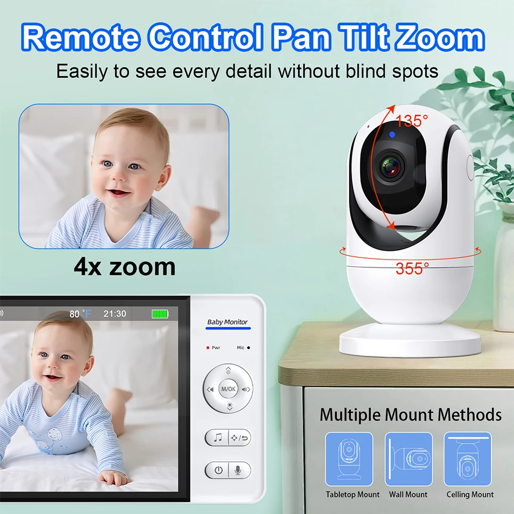 No WiFi 7 Inch Baby Monitor 2- - Audio Music Video ulasan dan harga