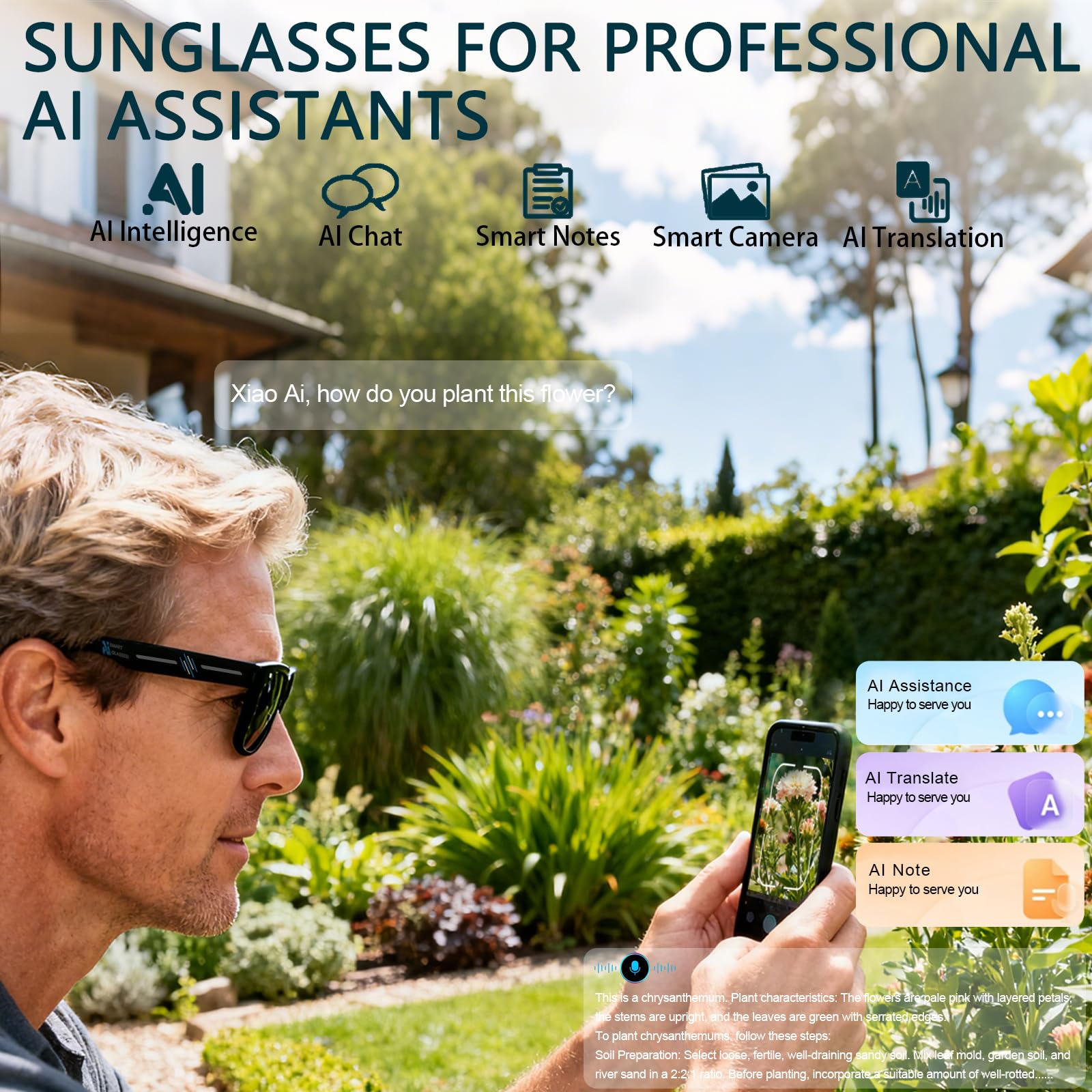 Black Smart Ai Glasses for Men - Audio Music Video ulasan dan harga