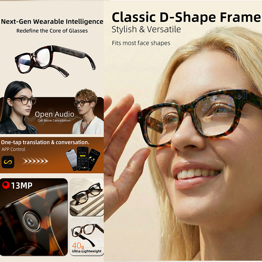 G600 Pro AI Smart Glasses 13MP - Music Audio Pro ulasan dan harga