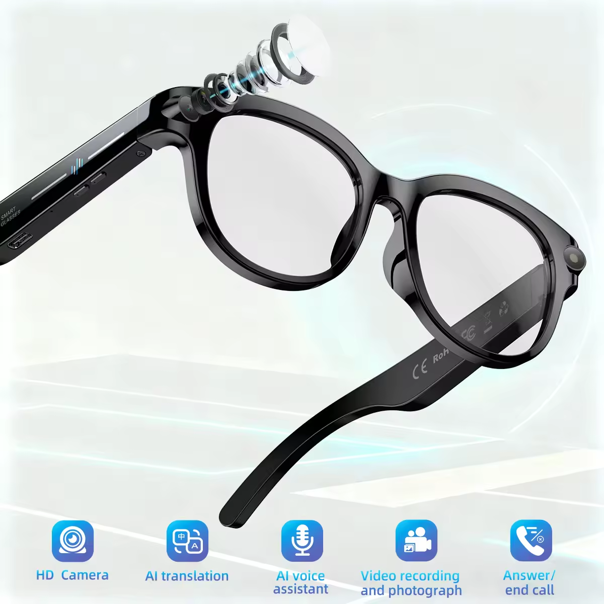 2026 New AI Smart Glasses with - Audio Music Video ulasan dan harga