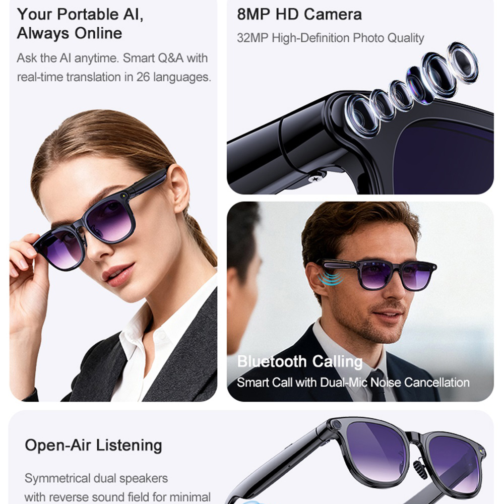 Smart Glasses AI Assistant Rea - Audio Music Video ulasan dan harga