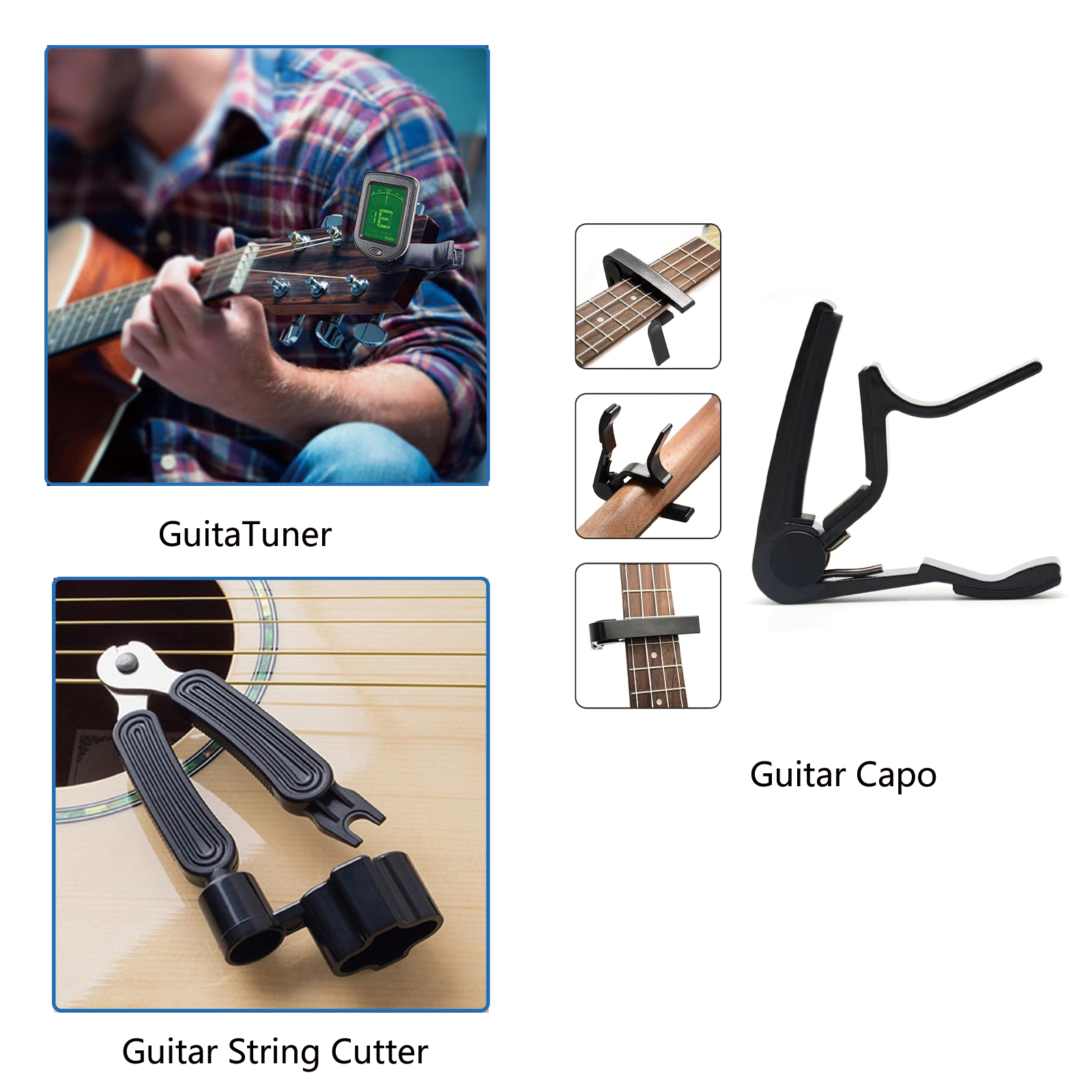 58-in-1 Guitar Accessory Set：T - Guitar Capo Clip ulasan dan harga