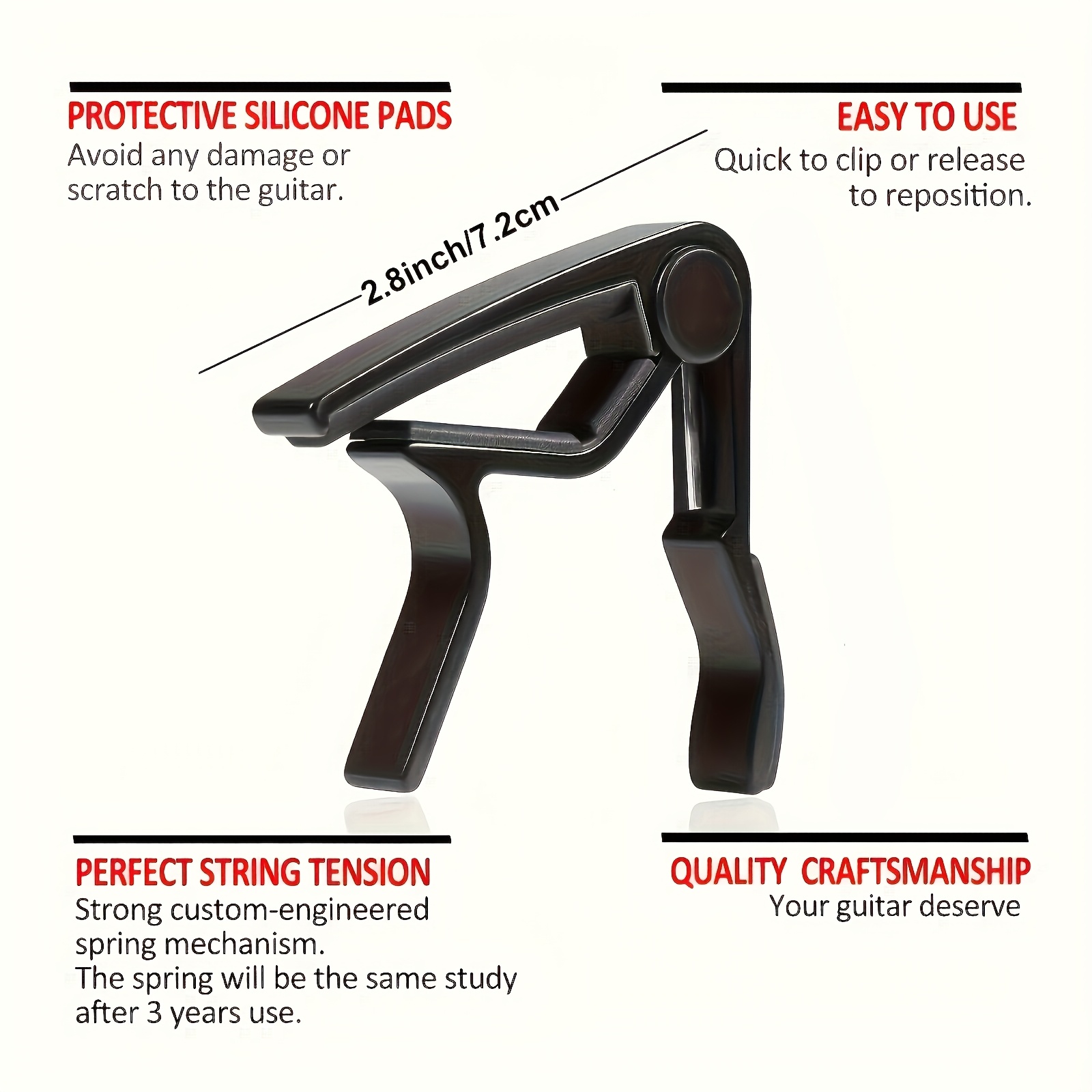 Black Alloy Quick Change Guita - Guitar Capo Clip ulasan dan harga