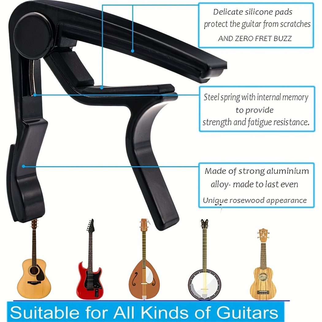 Black Alloy Quick Change Guita - Guitar Capo Clip ulasan dan harga
