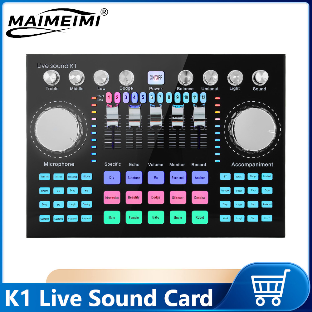 K1 Live Sound Card Voice Chang - Music Audio Pro ulasan dan harga