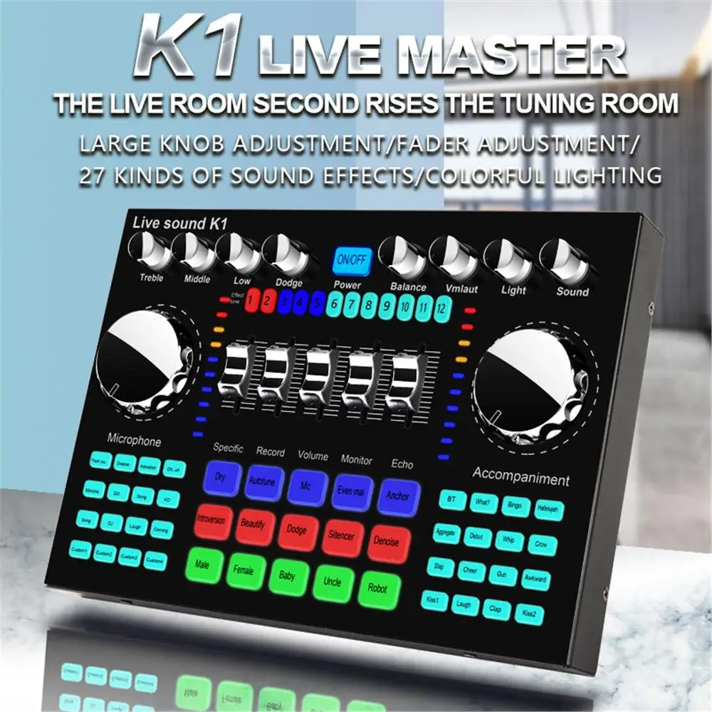 K1 Live Sound Card Voice Chang - Music Audio Pro ulasan dan harga