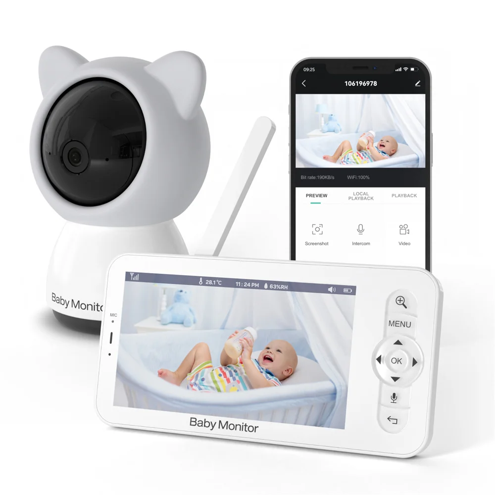 Babystar 5 Inch Wifi Baby Moni - Audio Music Video ulasan dan harga